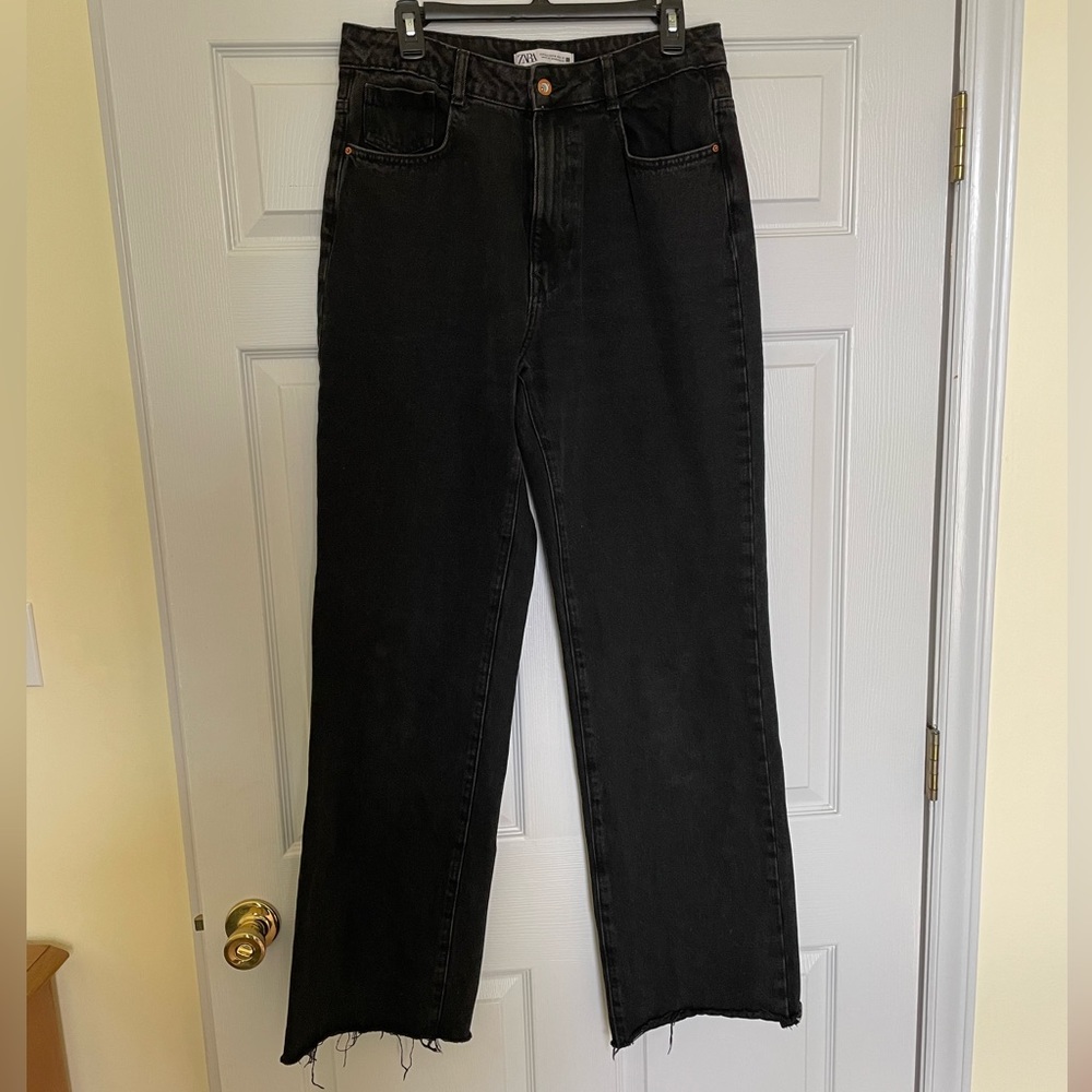 Zara black wide leg jeans